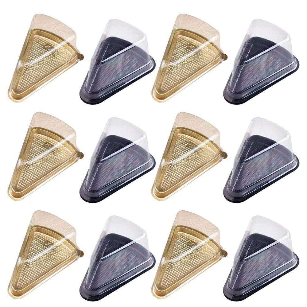 Abaodam Triangular Cake Slice Boxes 5.5 Inch Clear Reusable Cake Packaging Containers with Lids for Cheesecake Mousse Pastry Dessert Storage and Display