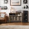 Cozy Castle Record Player Stand with Vinyl Storage Cabinet, Wood Turntable Table Open Shelf Holder Up to 350 Albums Cube Storage Organizer for Living Room, Office, Oak view 3