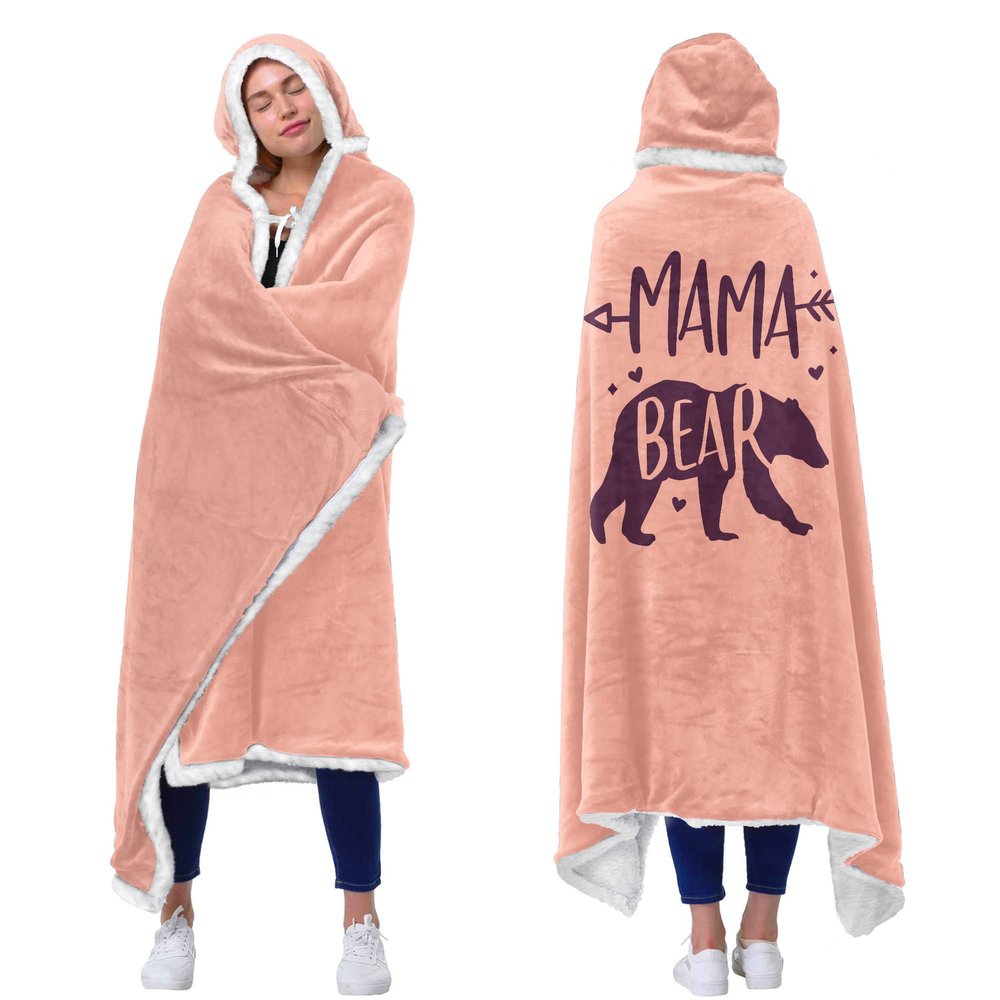 Vprintes Mama Pink Wearable Blanket Hoodie - Valentines Day Gifts for Her Wife Birthday Gifts for Mom from Daughter Son - Wife Birthday Gifts, Gifts for Wife from Husband