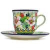 Polmedia Polish Pottery Cup with Saucer UNIKAT - Country Boutique Pattern Handmade in Boleslawiec Poland by Ceramika Artystyczna + Certificate of Authenticity view 4
