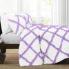 Luxury Diamond Ruffle Dual-Tone Duvet Cover 5 Piece Set with Zipper Closure, 100% Egyptian Cotton & 400TC Comforter/Quilt Cover Bedding Set - Lavender Solid, Full Size. view 2