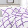 Luxury Diamond Ruffle Dual-Tone Duvet Cover 5 Piece Set with Zipper Closure, 100% Egyptian Cotton & 400TC Comforter/Quilt Cover Bedding Set - Lavender Solid, Full Size. view 3