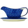 Polmedia Polish Pottery Gravy Boat with Saucer - Deep Into The Blue Sea Pattern Handmade in Boleslawiec Poland by Ceramika Artystyczna + Certificate of Authenticity view 3
