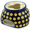 Polmedia Polish Pottery Heater - Yellow Dots Pattern Handmade in Boleslawiec Poland by Ceramika Artystyczna + Certificate of Authenticity view 1