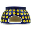 Polmedia Polish Pottery Heater - Yellow Dots Pattern Handmade in Boleslawiec Poland by Ceramika Artystyczna + Certificate of Authenticity view 3