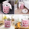 Gnome Roses Filling Valentine Large Laundry Basket, Waterproof Laundry Hamper for Baby Clothes, Pink Love Backdrop Foldable Laundry Baskets with Handles, 13.8''x17'' view 4