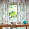 Cotton Linen Curtains Farmhouse Floral Print Curtains 96 Inches Long Back Tab Drapes for Living Room Bedroom Semi Blackout Country Vintage Curtains 1 Panel Rod Pocket Green on Beige (63"W x 96"L) view 2