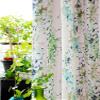 Cotton Linen Curtains Farmhouse Floral Print Curtains 96 Inches Long Back Tab Drapes for Living Room Bedroom Semi Blackout Country Vintage Curtains 1 Panel Rod Pocket Green on Beige (63"W x 96"L) view 3