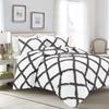 Luxury Diamond Ruffle Dual-Tone Duvet Cover 5 Piece Set with Zipper Closure, 100% Egyptian Cotton & 400TC Comforter/Quilt Cover Bedding Set - Dark Grey Solid, Full Size. view 1