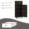 HAPPYGRILL Bathroom Floor Cabinet, Single Door Floor Storage Cabinet Organizer with Drawer and 3-Level Adjustable Shelves, Bathroom Cabinets Freestanding with Anti-Tipping Device for Living Room view 3