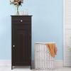 HAPPYGRILL Bathroom Floor Cabinet, Single Door Floor Storage Cabinet Organizer with Drawer and 3-Level Adjustable Shelves, Bathroom Cabinets Freestanding with Anti-Tipping Device for Living Room view 4