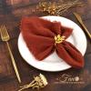 30 Pack Handmade Cloth Napkins with Fringe,100% Cotton Napkins,Natural Soft Rustic Cotton Dinner Napkins for Wedding Party Event Table Decoration(Terracotta,16 * 16 Inch) view 2