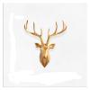 Mini White + Gold Antler Faux Deer Sculpture - Wall Hanging Sculpture, Faux Taxidermy Deer Antler Wall Mount for Christmas Sofa Background (Color : Gold) view 1