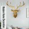 Mini White + Gold Antler Faux Deer Sculpture - Wall Hanging Sculpture, Faux Taxidermy Deer Antler Wall Mount for Christmas Sofa Background (Color : Gold) view 2