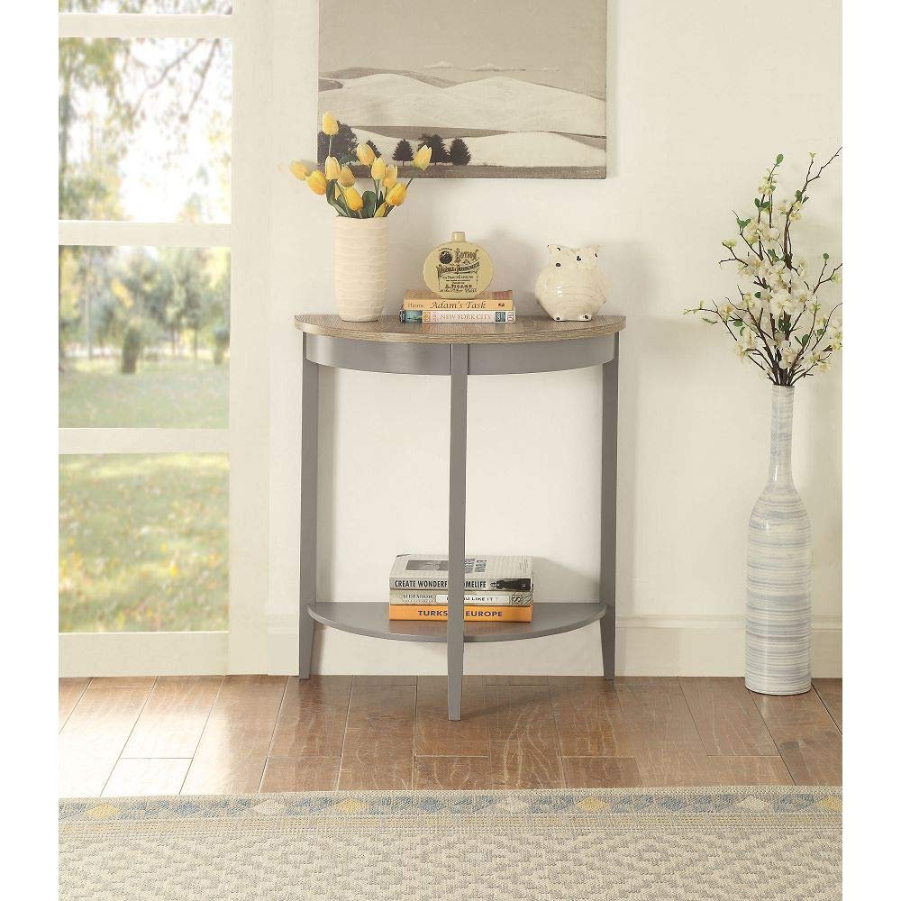 Acme Justino Console Table in Gray Oak & Gray 90161
