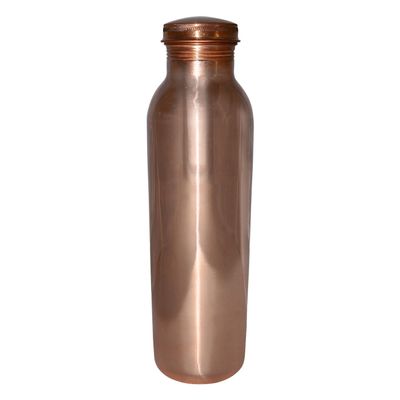600 ml / 20.28 oz - Traveller's 100% Pure Copper Water Bottle for Ayurvedic Health Benefits | Joint Free, Leak Proof - Stylish Water Thermos Bottle