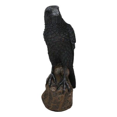 1 Pcs Raven Statue Crow Scavenger Bird Perching On Rock Figurine 6" H