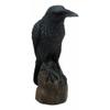 1 Pcs Raven Statue Crow Scavenger Bird Perching On Rock Figurine 6" H view 2