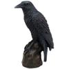 1 Pcs Raven Statue Crow Scavenger Bird Perching On Rock Figurine 6" H view 3