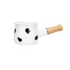 Aggert Frying Pans 500Ml Enamel Coffee Milk Pot With Wooden Handle Saucepan Cookware Non Stick Cooking Pan 1Pcs Cow view 1