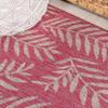Eyely BMS119F-28 Santa Monica Nevis Palm Frond Indoor/Outdoor Runner Rug Coastal;Casual;Country;Floral, Bedroom, Kitchen, Backyard, Patio, Easy-Cleaning, Non-Shedding, 2 X 8, Fuchsia/Light Gray view 3