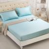 FCLDESHOP Deep Pocket Soft Sheet,Solid Color Chemical Fiber Box Spring Mattress Protector, Hotel Homestay Brushed Non-Slip Bed Sheet Mattress Topper,Sky Blue,Queen 152 * 203cm+46cm (3pcs) view 1