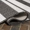 Eyely BMS203C-28 Santa Monica Negril Two-Tone Wide Stripe Indoor/Outdoor Runner Rug Modern;Coastal;Rustic, Bedroom, Kitchen, Backyard, Patio, Easy-Cleaning, Non-Shedding, 2 X 8, Black/Cream view 3