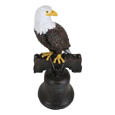 1 Pcs Independence Day American Patriotic Bald Eagle Perching On Liberty Bell Figurine