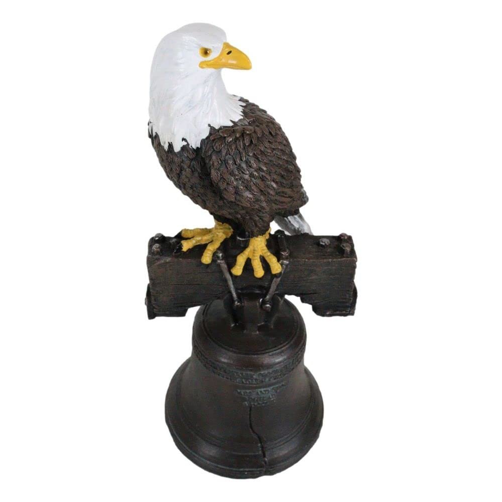 1 Pcs Independence Day American Patriotic Bald Eagle Perching On Liberty Bell Figurine