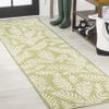 Eyely BMS119D-28 Santa Monica Nevis Palm Frond Indoor/Outdoor Runner Rug Coastal;Casual;Country;Floral, Bedroom, Kitchen, Backyard, Patio, Easy-Cleaning, Non-Shedding, 2 X 8, Green/Cream view 1