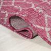 Eyely BMS108Q-28 Santa Monica Ourika Moroccan Geometric Textured Weave Indoor/Outdoor Runner Rug Rustic, Bedroom, Kitchen, Backyard, Patio, Easy-Cleaning, Non-Shedding, 2 X 8, Fuchsia/Light Gray view 4