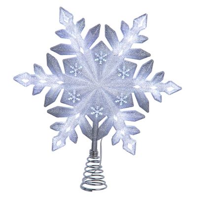Kurt Adler 13-Inch 25-Light LED Glittered Snowflake Tree Topper