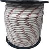 Yacht Braid Premium Polyester Rope 7/16 inch, White with Red Tracers and Blue Fleck (100 feet) view 1