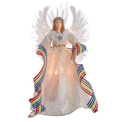 Kurt Adler 16-Inch Fiberoptic Pride Angel Tree Topper