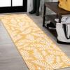 Eyely BMS119C-28 Santa Monica Nevis Palm Frond Indoor/Outdoor Runner Rug Coastal;Casual;Country;Floral, Bedroom, Kitchen, Backyard, Patio, Easy-Cleaning, Non-Shedding, 2 X 8, Yellow/Cream view 1