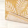 Eyely BMS119C-28 Santa Monica Nevis Palm Frond Indoor/Outdoor Runner Rug Coastal;Casual;Country;Floral, Bedroom, Kitchen, Backyard, Patio, Easy-Cleaning, Non-Shedding, 2 X 8, Yellow/Cream view 4