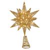 Kurt Adler 11-Inch Pre-Lit Twinkling LED 60-Light Gold Starburst Tree Topper view 1