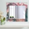 My Photostation.com 48x32''(Horizontal) Rectangular Beveled Wall Mirror on Abstract Printed Bathroom Vanity, Ready to Hang Bathroom Mirror for Vanities view 1
