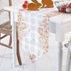 Easter Bunny Ears Table Runner 70 inch Long,Pink Flower Clover Table Runner,Non-Slip Dining Dresser Scarves for Kitchen Holiday Party Tabletop Decor,Gray Buffalo Plaid view 2