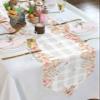 Easter Bunny Ears Table Runner 70 inch Long,Pink Flower Clover Table Runner,Non-Slip Dining Dresser Scarves for Kitchen Holiday Party Tabletop Decor,Gray Buffalo Plaid view 3