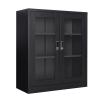 AFAIF 36H Display Cabinet with Adjustable Shelves and Acrylic Door, Black Metal Display Cabinets, Locking Steel Black Storage Caninet for Home/Office/Living Room - Assembly Required view 1