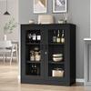 AFAIF 36H Display Cabinet with Adjustable Shelves and Acrylic Door, Black Metal Display Cabinets, Locking Steel Black Storage Caninet for Home/Office/Living Room - Assembly Required view 2