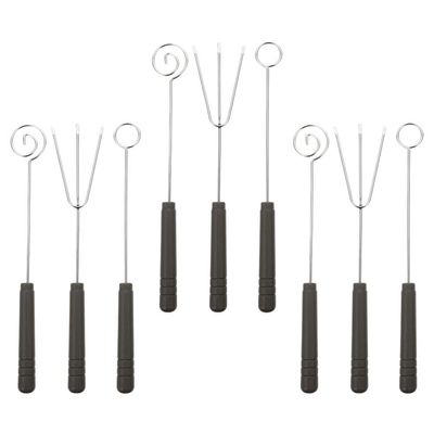 9pcs Chocolate Fork Dipping Tool for Chocolate Kitchen Tools Cheese Dipping Tool Cheese Fondue Tools Candy Dipping Tools Fondue Tool Metal Chocolate Dipping Tools Pickle Fork