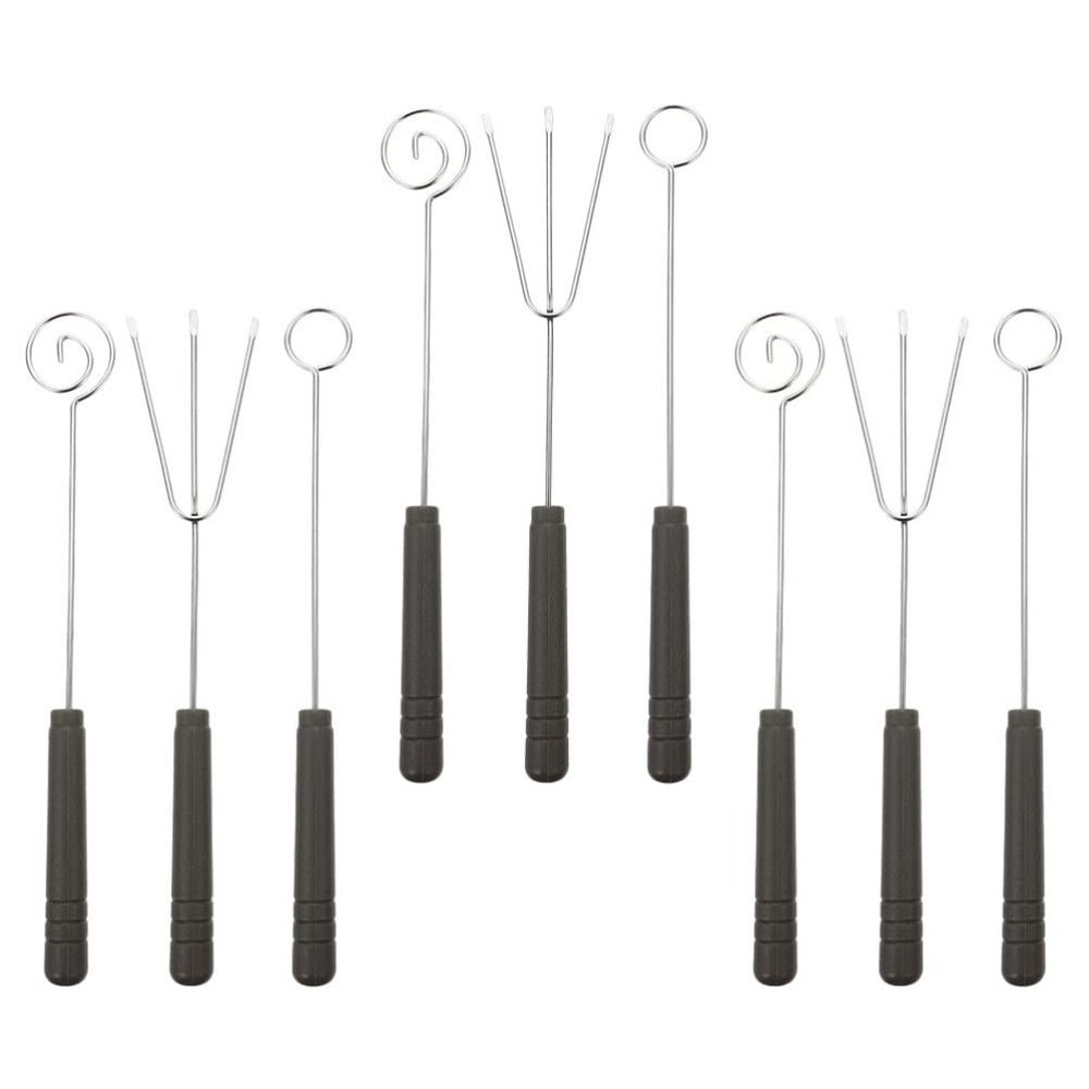 9pcs Chocolate Fork Dipping Tool for Chocolate Kitchen Tools Cheese Dipping Tool Cheese Fondue Tools Candy Dipping Tools Fondue Tool Metal Chocolate Dipping Tools Pickle Fork
