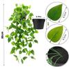 Toprooms 2 Pack Fake Hanging Plants with Pot,Artificial Hanging Plant Fake Plants Faux Ivy Vine Wall Hanging Plants Greenery Shelf Home Office Indoor Outdoor Decor (Green Faux Ivy Vine, 2 Potted) view 2