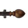 Rod Desyne Nutwood 13/16" Single Curtain Rod, 66-120 inch, Cocoa view 3