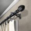 Rod Desyne Nutwood 13/16" Single Curtain Rod, 120-170 inch, Black view 2