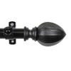 Rod Desyne Nutwood 13/16" Single Curtain Rod, 120-170 inch, Black view 3