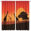 Animal Giraffe Window Curtains Dusk Grassland Silhouette Rod Pocket Curtains Tropic Wildlife Room Darkening Decor Drape for Living Room Bedroom Kitchen 2 Panels 84x84in view 1