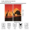 Animal Giraffe Window Curtains Dusk Grassland Silhouette Rod Pocket Curtains Tropic Wildlife Room Darkening Decor Drape for Living Room Bedroom Kitchen 2 Panels 84x84in view 2
